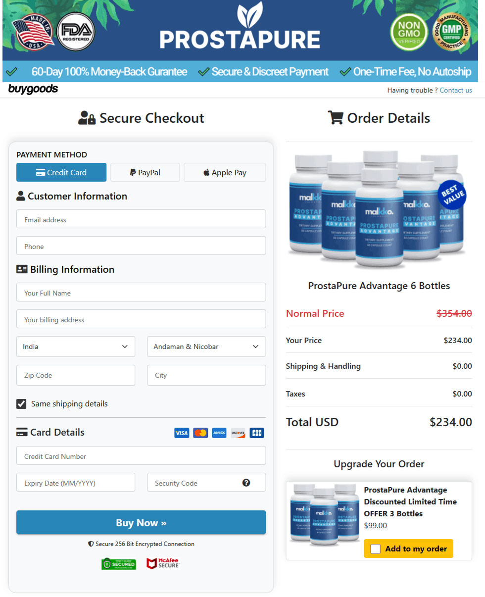 ProstaPure Checkout